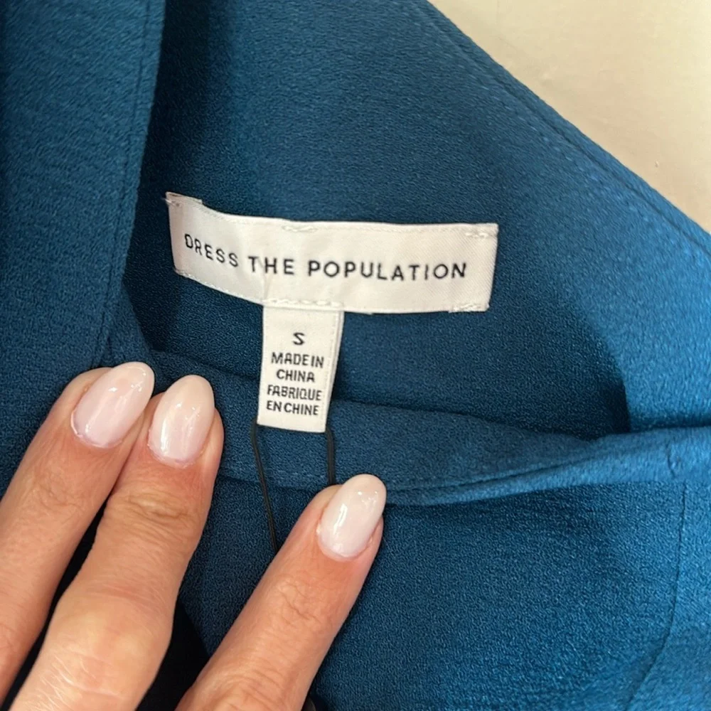 Dress The Population Georgina Peacock Blue S - Picture 6 of 6